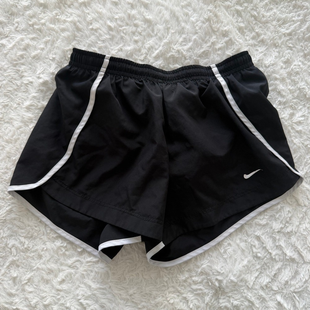 Nike Running Shorts Womens Medium Dri-FIT Tempo Black White Excellent